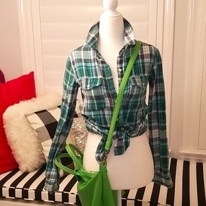 Green flannel shirts